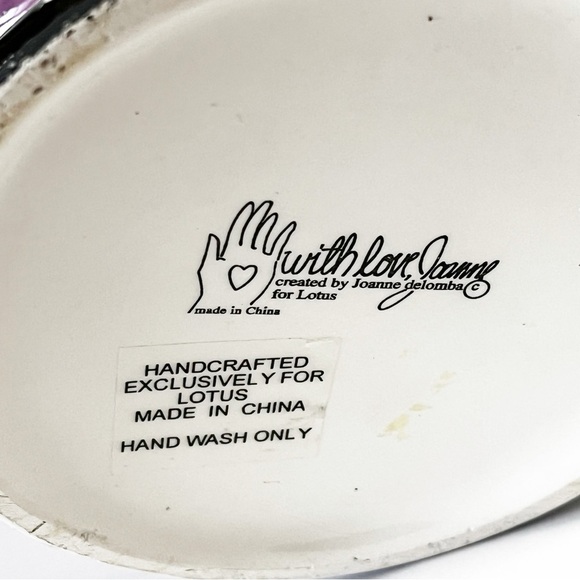 Joanne Delomba for Lostus Bunny Rabbit Pitcher Carrot Handle Whimsical Easter - Picture 8 of 10